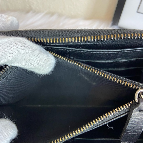 Jimmy Choo VGUC Carnaby Silver Star Studded Lambskin Zippy Long Wallet - Picture 10 of 16